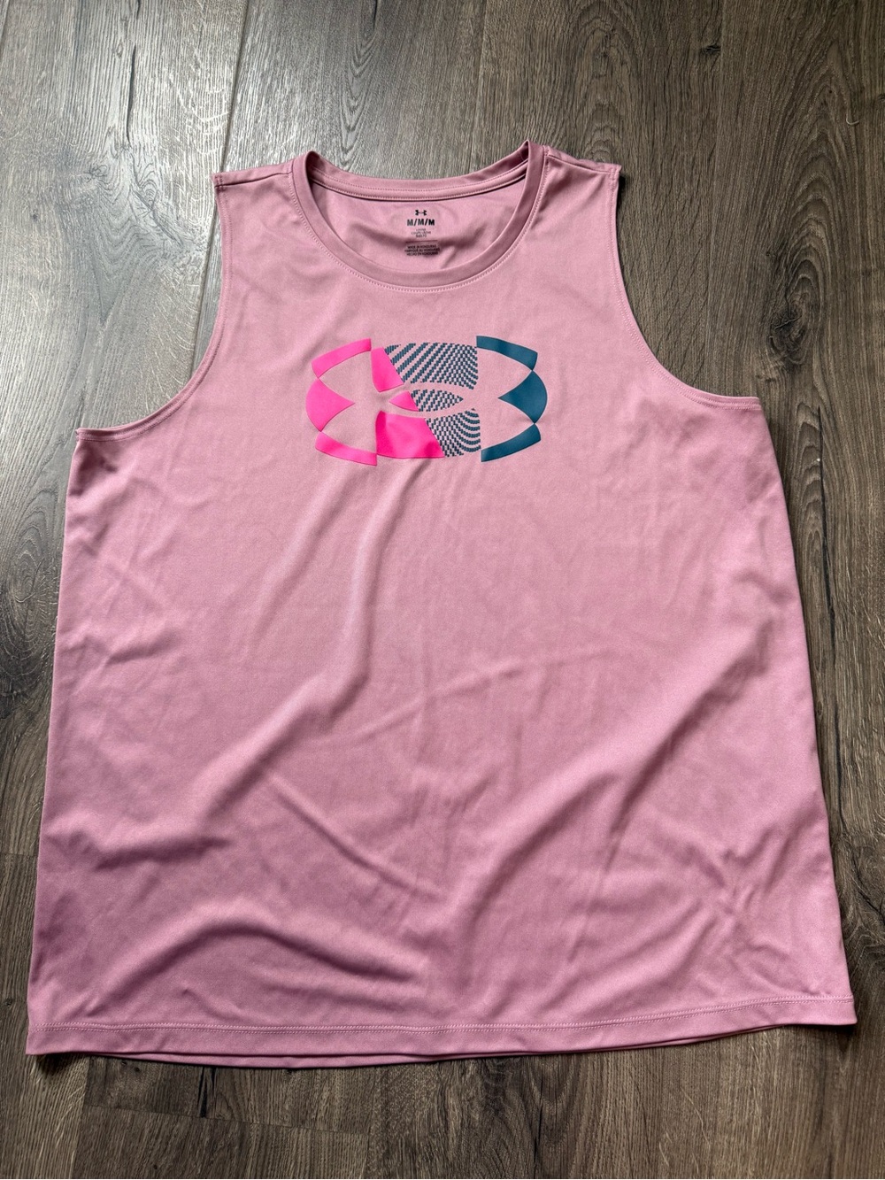 Under Armour Pink Tank Top with Pink & Teal Logo